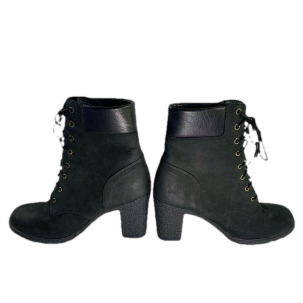 Timberland Black Leather Suede Glancy 3.5” Heel 8432A 4834 Size 10 EUC - Picture 2 of 16